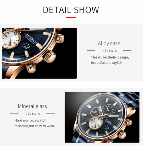 Éclat Temps Men's Luxury Chronograph Watch – Waterproof Quartz Watch
