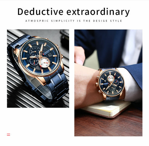 Éclat Temps Men's Luxury Chronograph Watch – Waterproof Quartz Watch