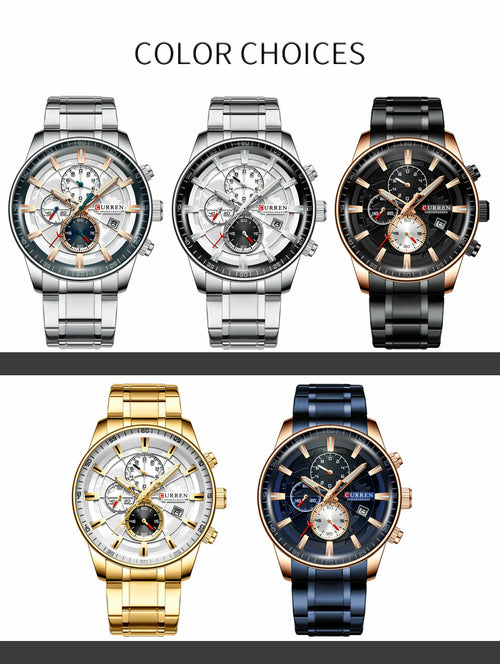 Éclat Temps Men's Luxury Chronograph Watch – Waterproof Quartz Watch